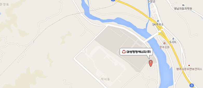 대성청정에너지(주) 영주지사 지도