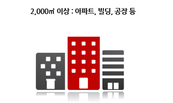 2000㎡이상 : 아파트, 빌딩, 공장 등