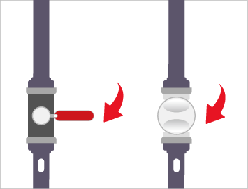 중간밸브, 계량기 밸브 잠금 이미지